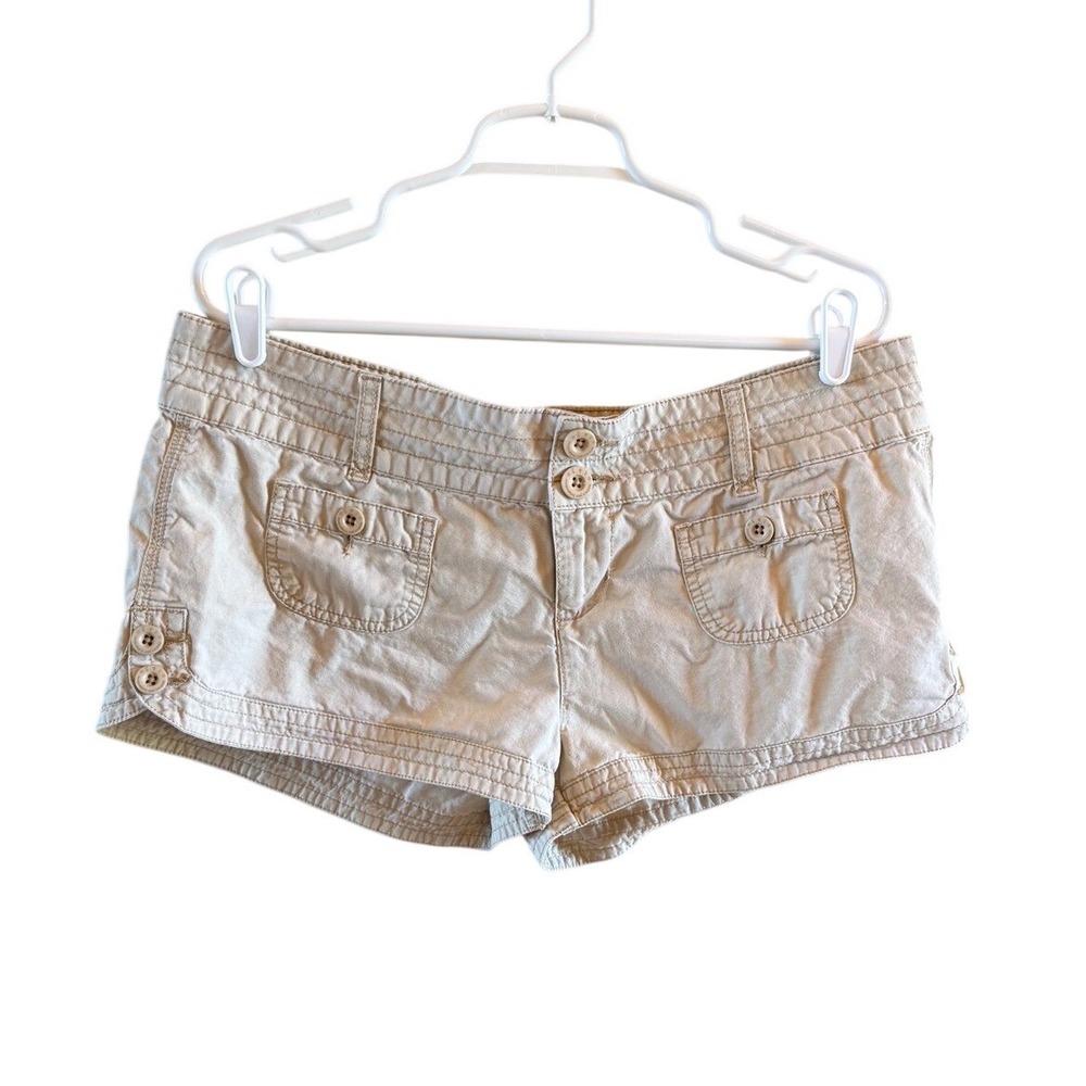 Y2K Vintage L.e.i. Khaki Fits 10/12 Women's Shorty Shorts Ultra Low Rise